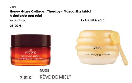 Mascarillas de miel de Gisou y de Nuxe/ Fotomontaje Consumidor Global Mascarillas de miel de Gisou y de Nuxe/ Fotomontaje Consumidor Global