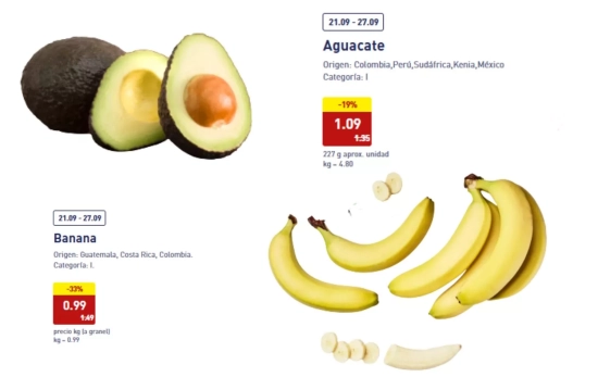 Aguacate y plátano/ ALDI Aguacate y plátano/ ALDI