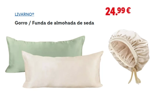 Gorro / Funda de almohada de seda/ LIDL Gorro / Funda de almohada de seda/ LIDL