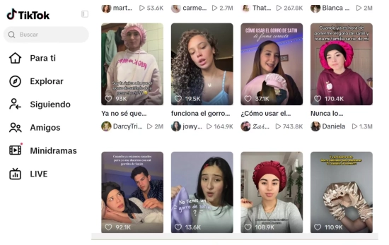 El gorro de satén uno de los objetos más recomendados en redes/ TIKTOK El gorro de satén uno de los objetos más recomendados en redes/ TIKTOK
