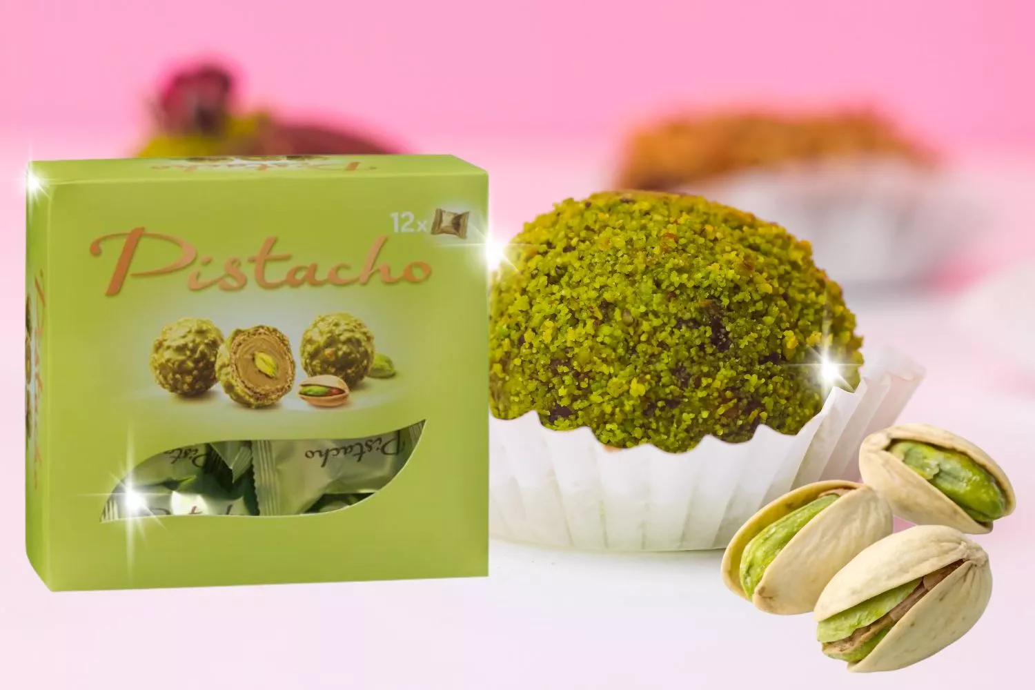 Los nuevos bombones de Mercadona de pistacho inspirados en Ferrero Rocher / Fotomontaje Consumidor Global