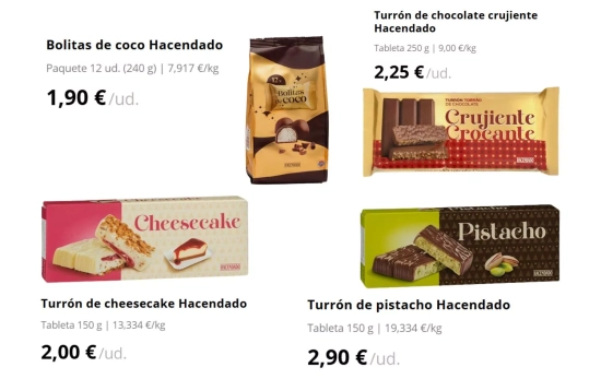 Surtido de turrones de Hacendado / MERCADONA Surtido de turrones de Hacendado / MERCADONA