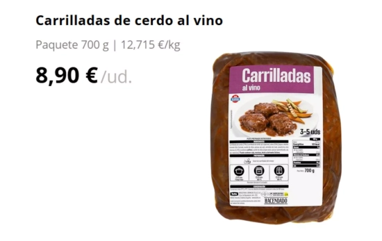 Carrillada de cerdo al vino/ MERCADONA Carrillada de cerdo al vino/ MERCADONA