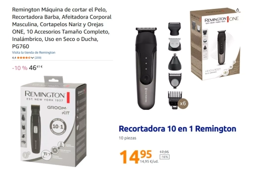 Recortadora Remington de venta en Action más barata que en Amazon