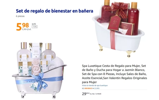 Idea de regalo estilo spa Amazon y Action