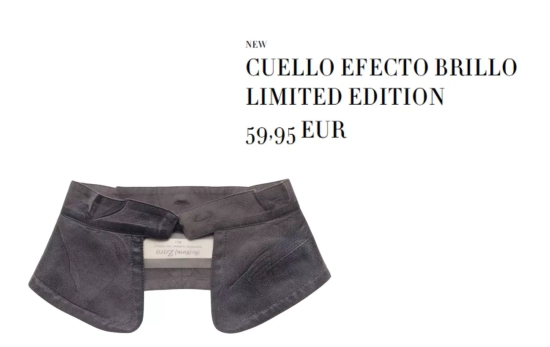 CUELLO EFECTO BRILLO LIMITED EDITION/ ZARA CUELLO EFECTO BRILLO LIMITED EDITION/ ZARA