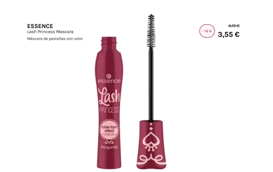 ESSENCE Lash Princess Mascara Máscara de pestañas con color burdeos/ DRUNI ESSENCE Lash Princess Mascara Máscara de pestañas con color burdeos/ DRUNI