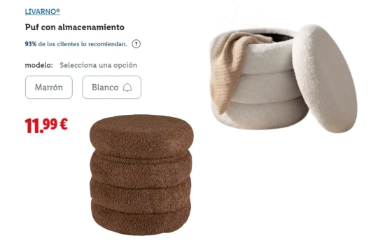 Pufs de pelo boucle/ LIDL Pufs de pelo boucle/ LIDL