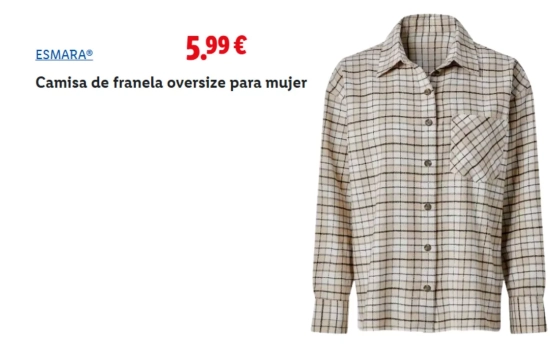 Camisa crema cuadros/ LIDL