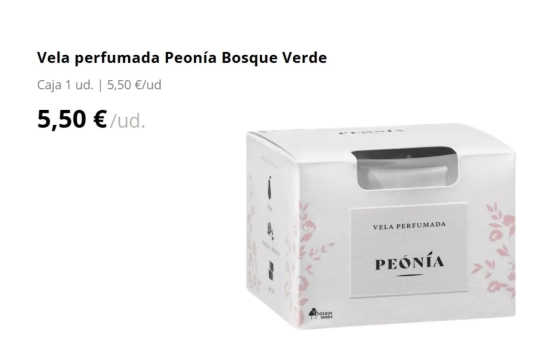 Vela perfumada Peonía Bosque Verde/ MERCADONA