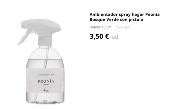 Ambientador spray hogar Peonía Bosque Verde con pistola/ MERCADONA