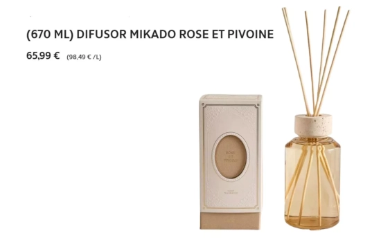 DIFUSOR MIKADO ROSE ET PIVOINE/ ZARA HOME