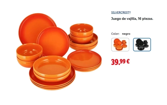 SILVERCREST® Juego de vajilla, 16 piezas/ LIDL SILVERCREST® Juego de vajilla, 16 piezas/ LIDL