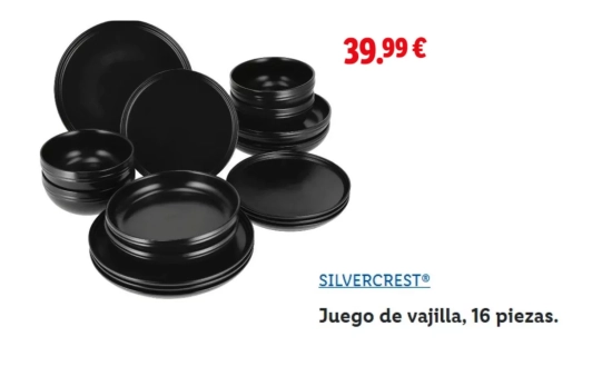 Juego de vajilla, 16 piezas/ LIDL Juego de vajilla, 16 piezas/ LIDL