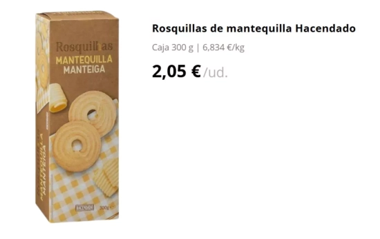 Rosquilla de mantequilla/ MERCADONA Rosquilla de mantequilla/ MERCADONA
