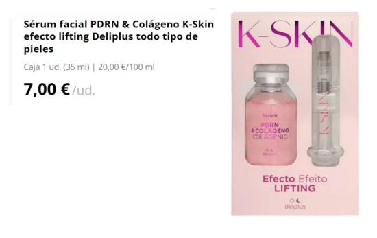 Sérum facial PDRN & Colágeno K-Skin efecto lifting Deliplus todo tipo de pieles/ MERCADONA Sérum facial PDRN & Colágeno K-Skin efecto lifting Deliplus todo tipo de pieles/ MERCADONA