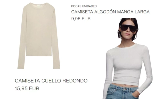 Camisetas de manga larga/ ZARA Camisetas de manga larga/ ZARA