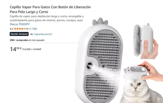 Cepillo mascotas con vaporizador, el superventas de Amazon Cepillo mascotas con vaporizador, el superventas de Amazon