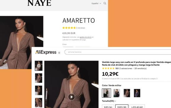 Comparación de dos vestidos idénticos   CG