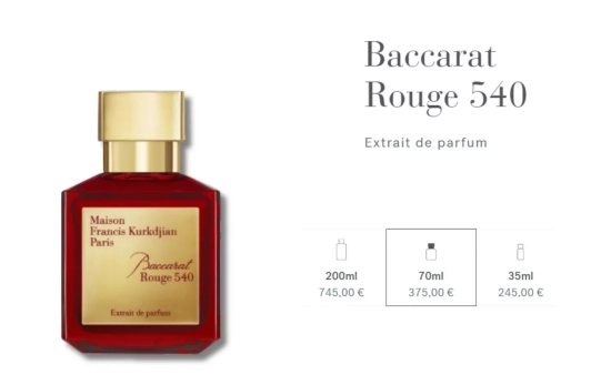 Baccarat Rouge 540/ Franciskurkdjian Baccarat Rouge 540/ Franciskurkdjian