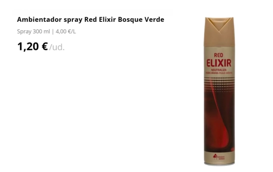 Ambientador spray Red Elixir Bosque Verde/ MERCADONA Ambientador spray Red Elixir Bosque Verde/ MERCADONA