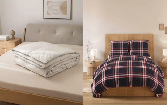 Un edredón y una cama con sábanas de Aldi / Montaje CONSUMIDOR GLOBAL Un edredón y una cama con sábanas de Aldi / Montaje CONSUMIDOR GLOBAL