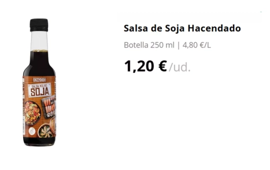Salsa de soja/ MERCADONA Salsa de soja/ MERCADONA