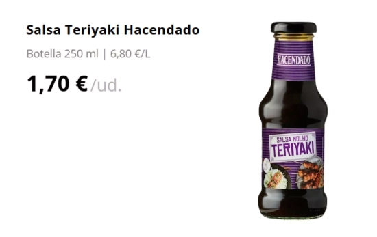 Salsa teriyaki/ MERCADONA Salsa teriyaki/ MERCADONA