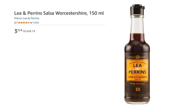 Lea & Perrins Salsa Worcestershire, 150 ml/ AMAZON Lea & Perrins Salsa Worcestershire, 150 ml/ AMAZON