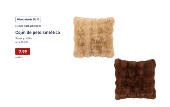 Cojines de pelo sintético/ ALDI