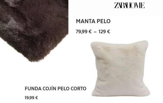 Manta y cojín pelo/ ZARA HOME