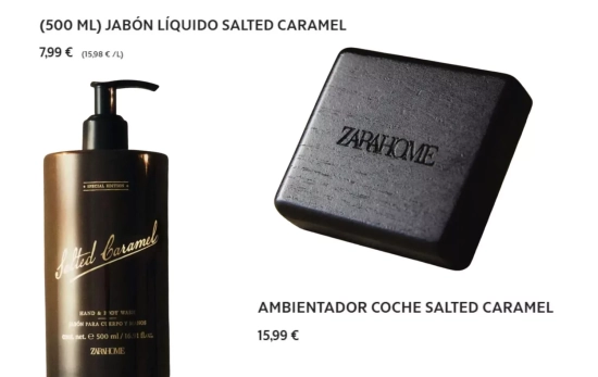 Sabonete de mãos e ambientador para carro Salted caramel/ ZARA HOME Sabonete de mãos e ambientador para carro Salted caramel/ ZARA HOME