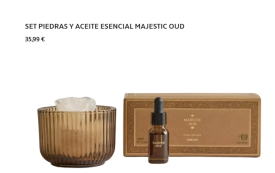 Conjunto de pedras e óleo essencial Majestic Oud/ ZARA HOME Conjunto de pedras e óleo essencial Majestic Oud/ ZARA HOME