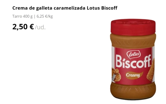 Crema de galleta caramelizada Lotus Biscoff/ MERCADONA Crema de galleta caramelizada Lotus Biscoff/ MERCADONA