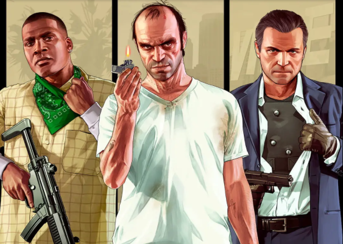 Los tres protagonistas del videojuego Grand Theft Auto V / Página web oficial de Rockstar Games