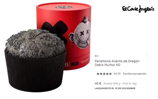 Panettone Aliento de Dragón Dabiz Muñoz XO/ EL CORTE INGLÉS Panettone Aliento de Dragón Dabiz Muñoz XO/ EL CORTE INGLÉS