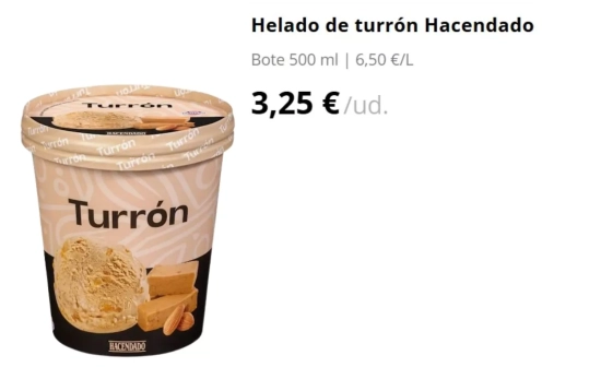 Helado de turrón/ MERCADONA Helado de turrón/ MERCADONA